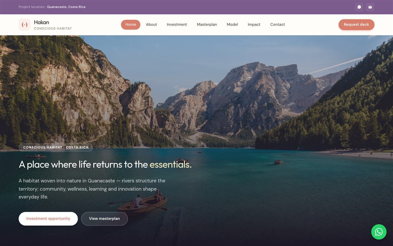 Captura del sitio Hakan — Conscious Habitat
