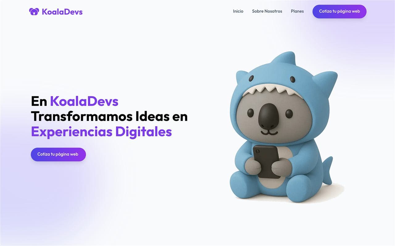 Captura del sitio KoalaDevs